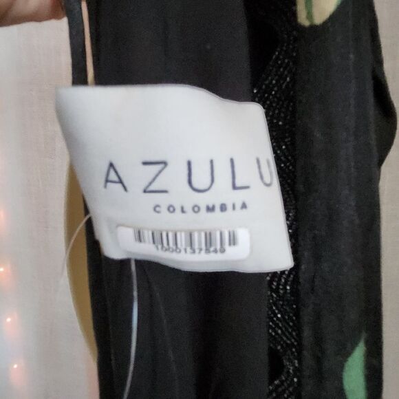 Azulu Deep Blue Jumpsuit With Scalloped Edges - Picture 5 of 7